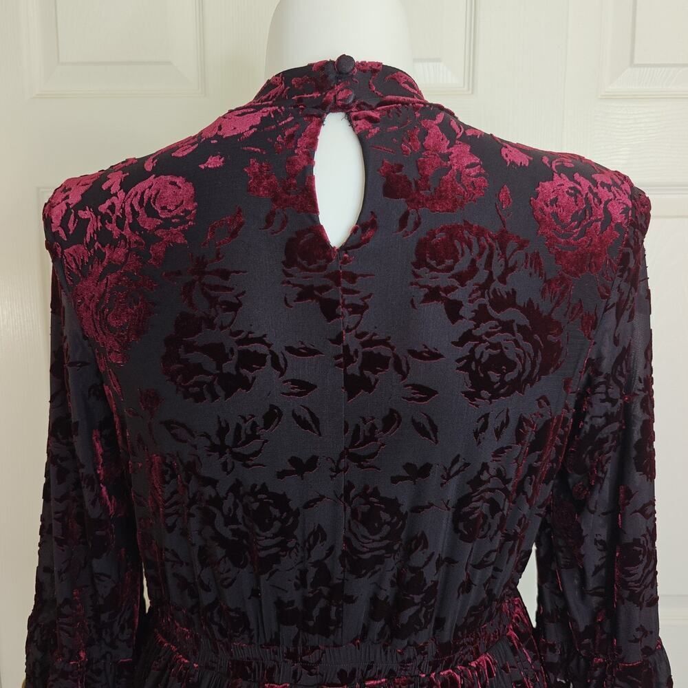 ModCloth mock neck velvet floral mini dress sz XL - Picture 7 of 13
